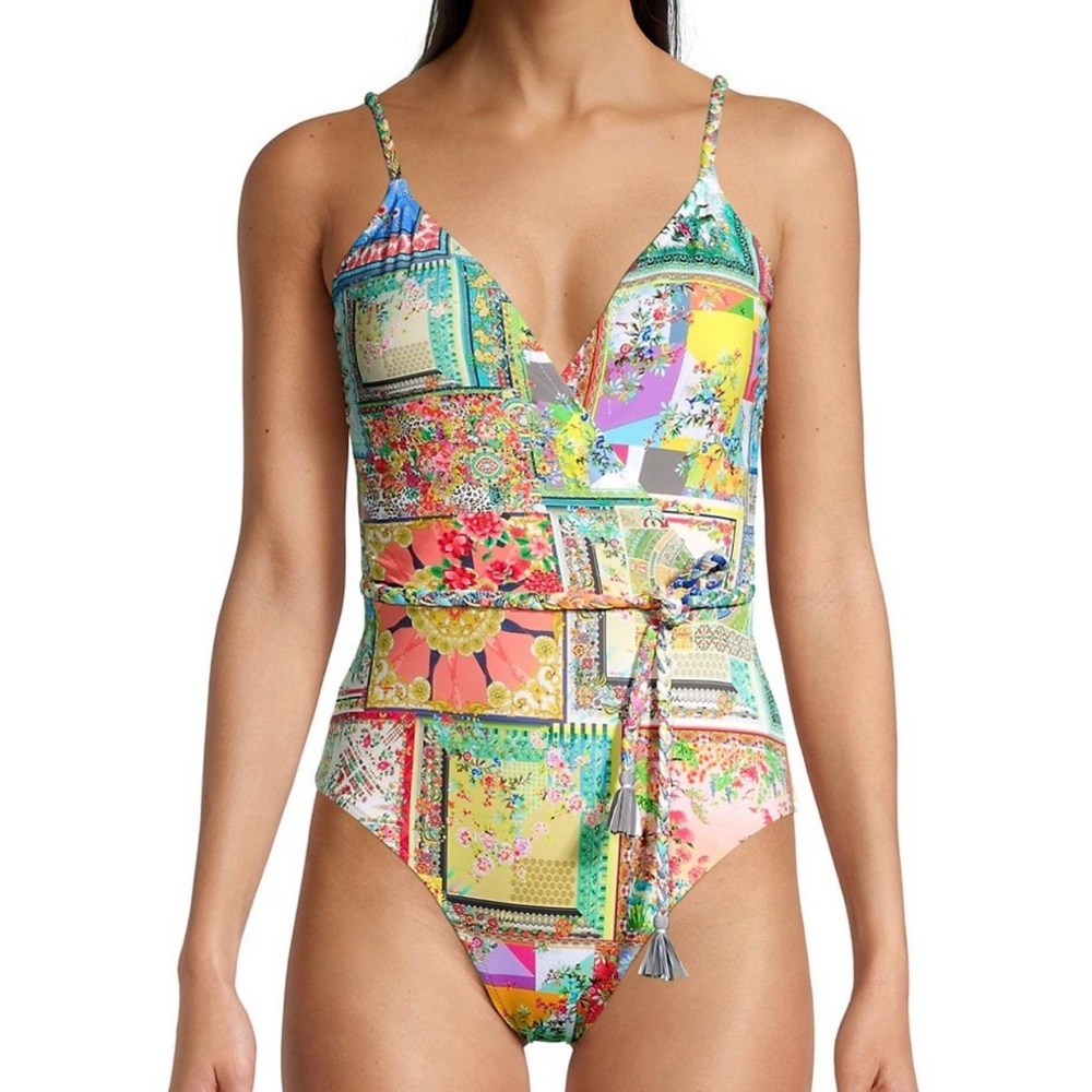 Johnny Was Fleur Patchwork One-Piece Swimsuit